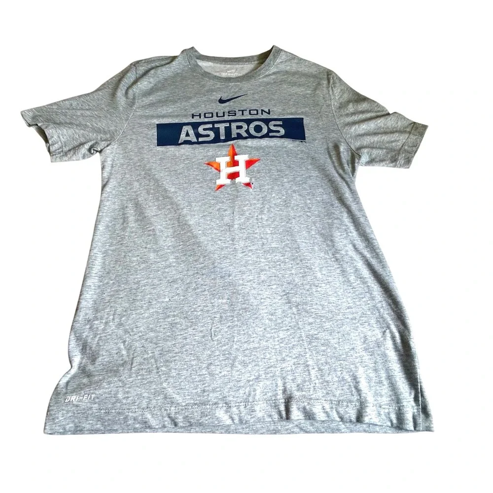 Nike Houston Astros MLB Dri-FIT T-Shirt Baseball‎ Tee Gray Medium